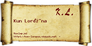 Kun Loréna névjegykártya